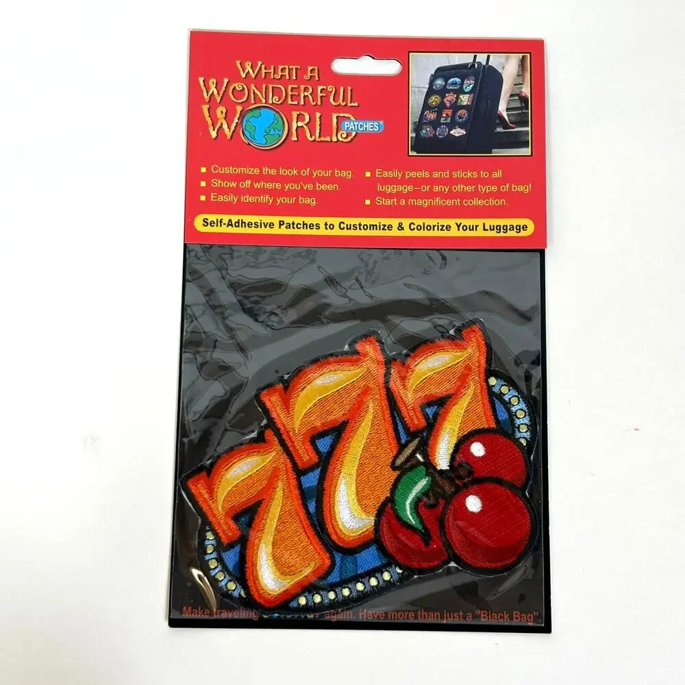 Lucky 7 Embroidered Patch Adhesive Cherries Casino Vegas Winner USA